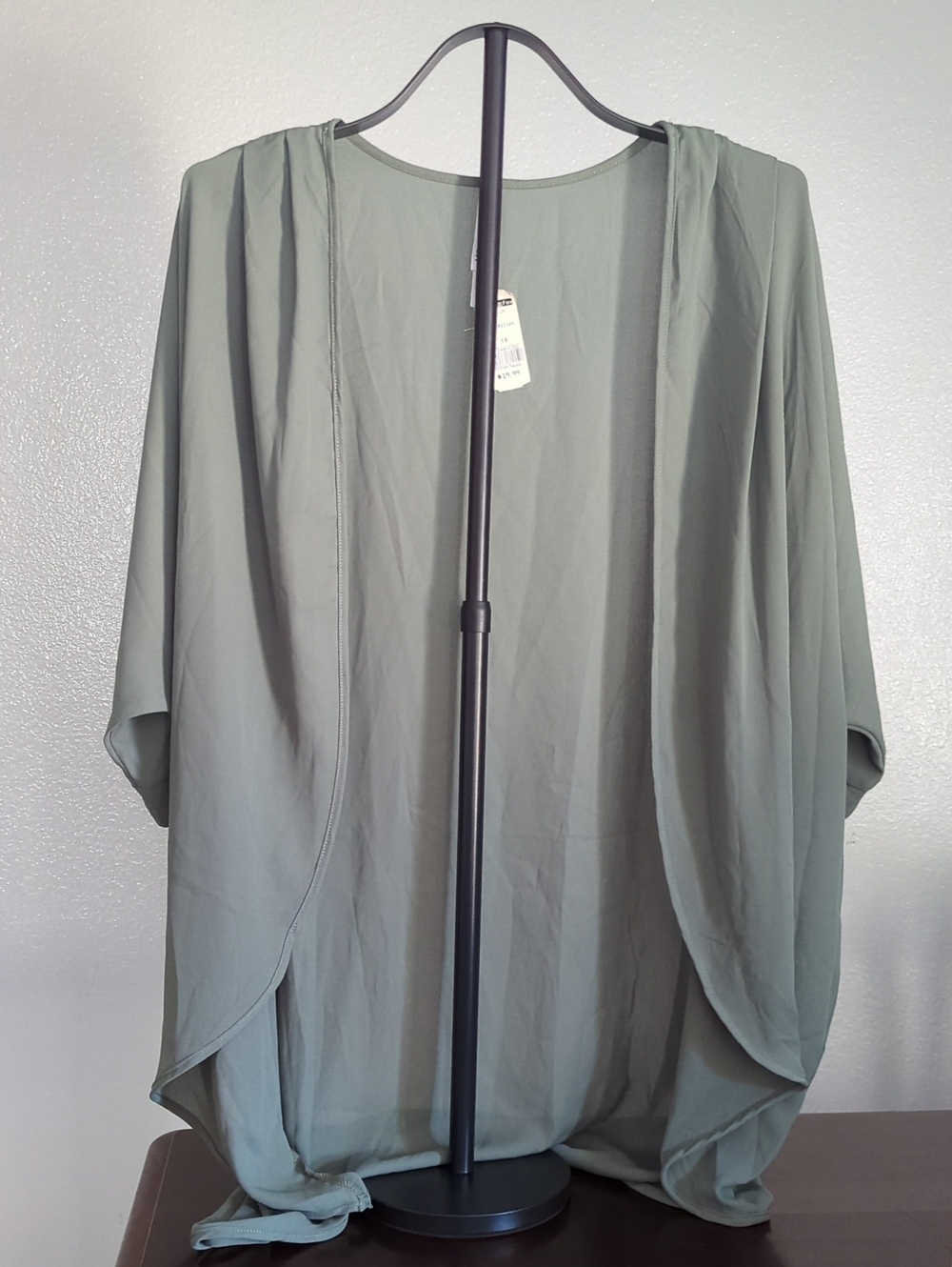 Haute Fox Cozy Fox Sheer Cardigan in Green Size 1X